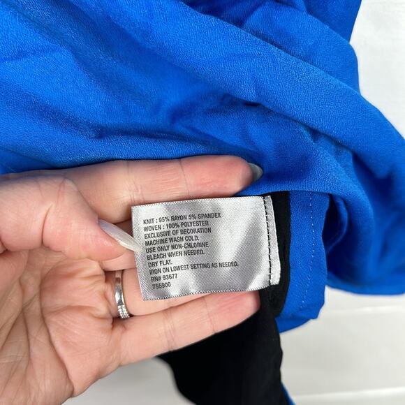 WORTHINGTON Blue Black White Sleeveless Blouse Tank Top Shirt Size Small - Picture 11 of 11